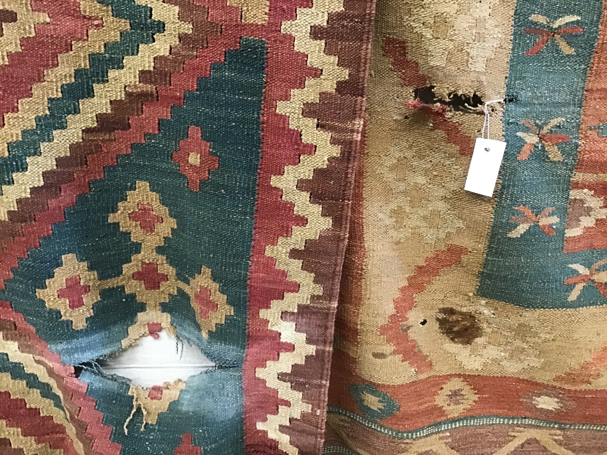 Two Afghan kelim rugs larger 210cm x 150cm